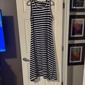 J. Crew Black and White Striped Maxi Dress